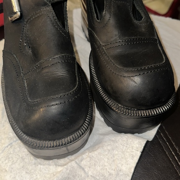 BullBoxer Heel Platform Mary Jane Distressed Look Leather Platforms, Size 39/40. - Picture 5 of 8